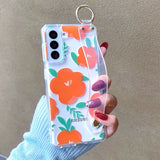 Cute Heart Transparent Samsung Case with Wristband - HoHo Cases