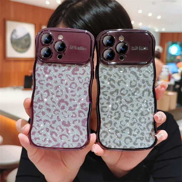 Luxury Plating Glitter Leopard iPhone Case