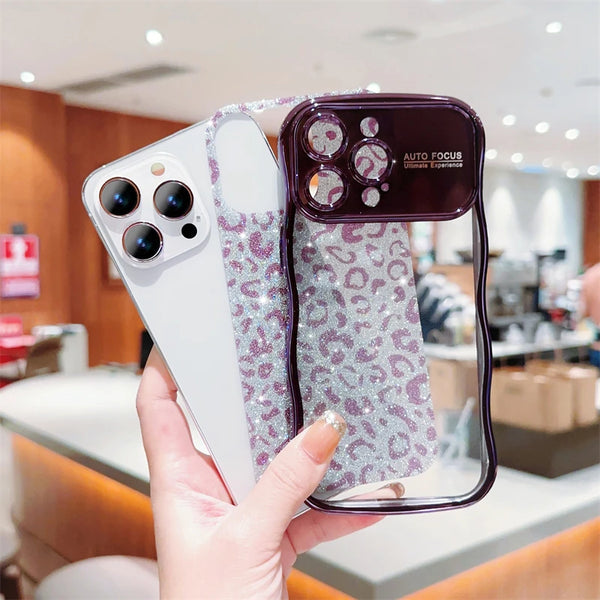 Luxury Plating Glitter Leopard iPhone Case