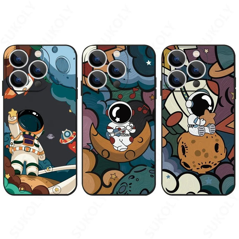 Cartoon Astronaut Soft iPhone Case