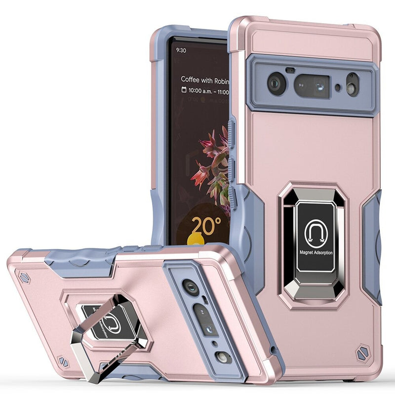 Military Hybrid Armor Google Pixel Case - HoHo Cases For Google Pixel 7 / Rose Gold