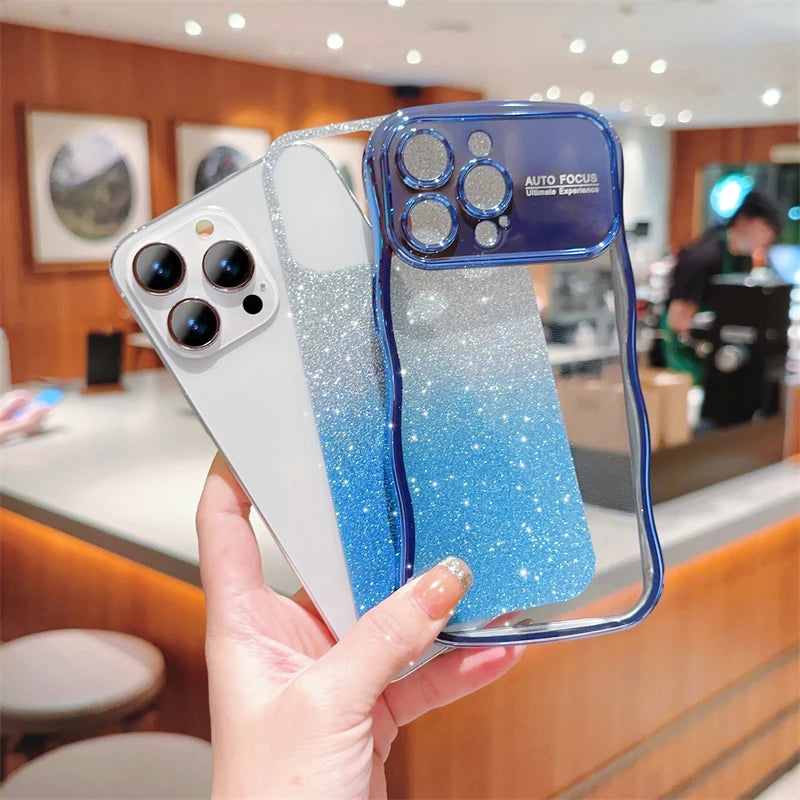 Plating Gradient Transparent Glitter iPhone Case