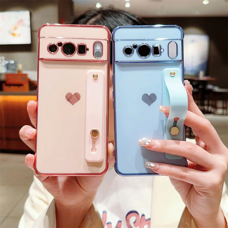 Love Heart Case With Hand Strap Google Pixel Case