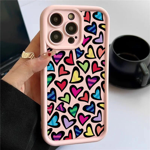 Colored Love Heart iPhone Case