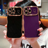 Cute Love Heart Shockproof Plating iPhone Case