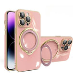 Luxury Plating MagSafe iPhone Case with Ring Holder - HoHo Cases iPhone 14 Pro Max / Pink