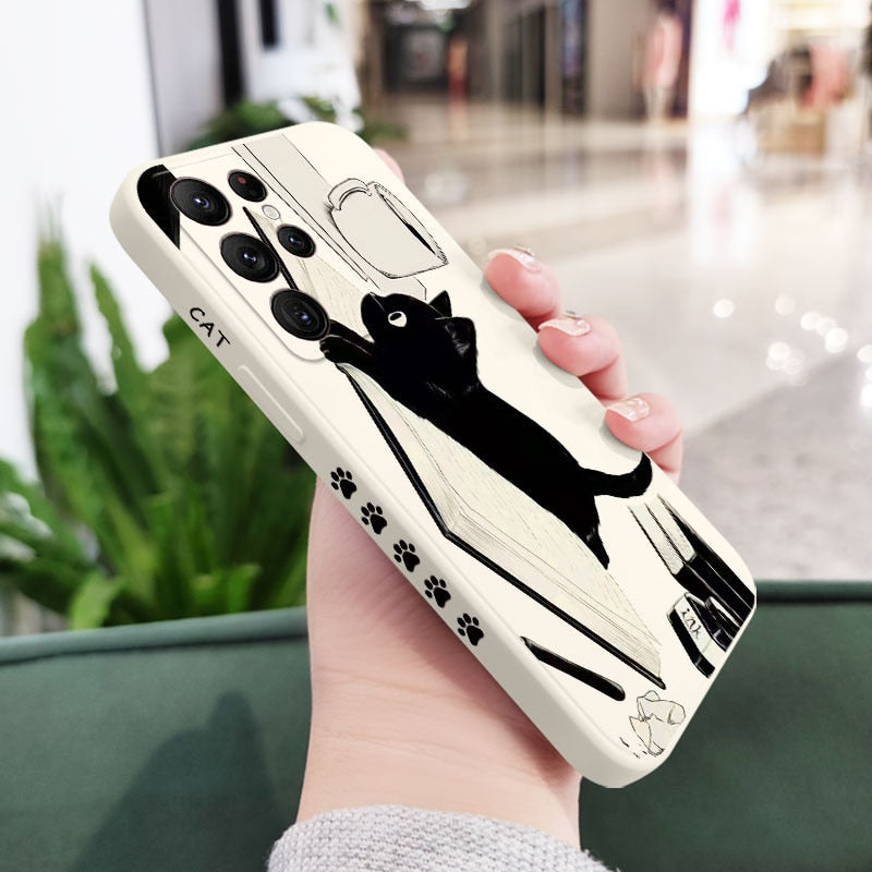 Naughty Cat Samsung Galaxy Case - HoHo Cases Samsung Galaxy S23 Ultra / White 1 / China
