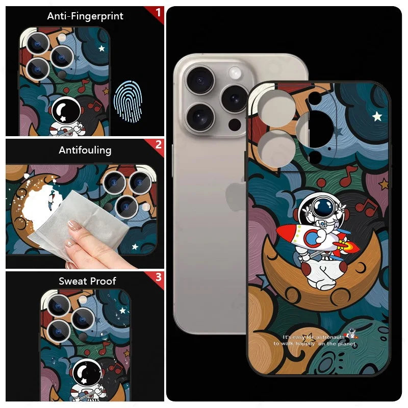 Cartoon Astronaut Soft iPhone Case