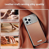 Luxury Leather Metal iPhone Case