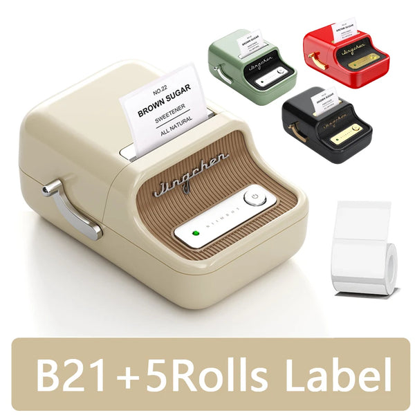 Portable Bluetooth Label Printer with Auto Identification