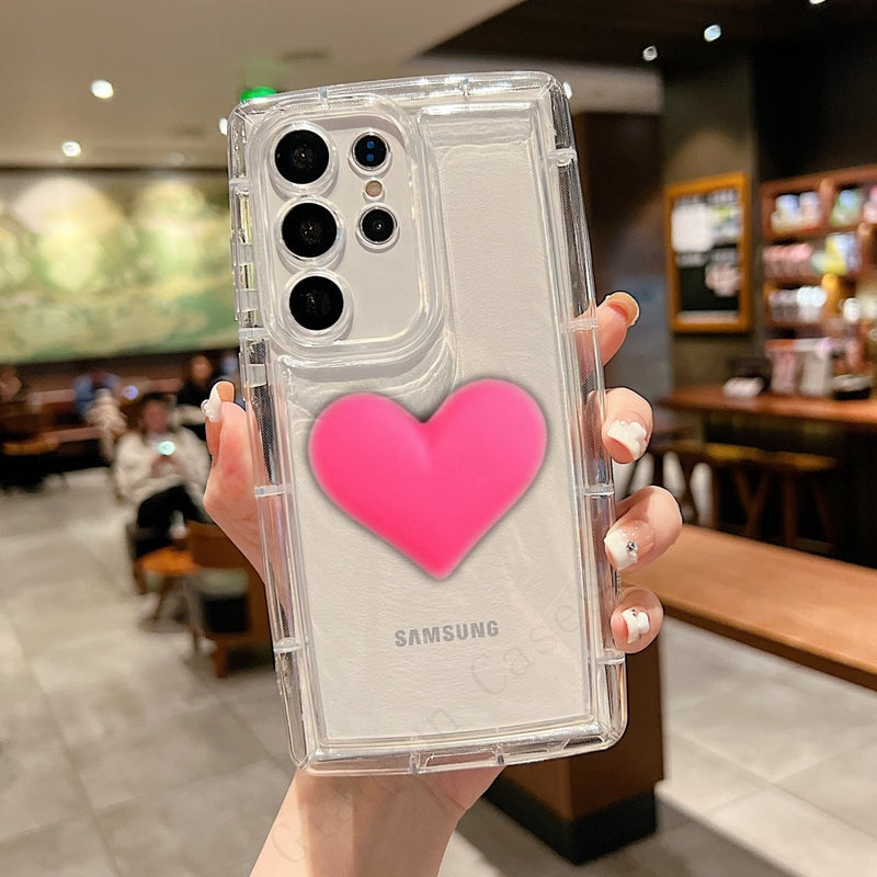 Cute 3D Love Samsung Galaxy Case - HoHo Cases For Samsung Galaxy S23 / Clear Rose