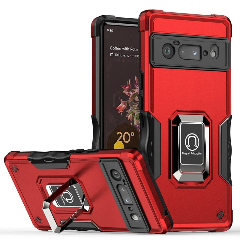 Military Hybrid Armor Google Pixel Case - HoHo Cases For Google Pixel 7 / Red