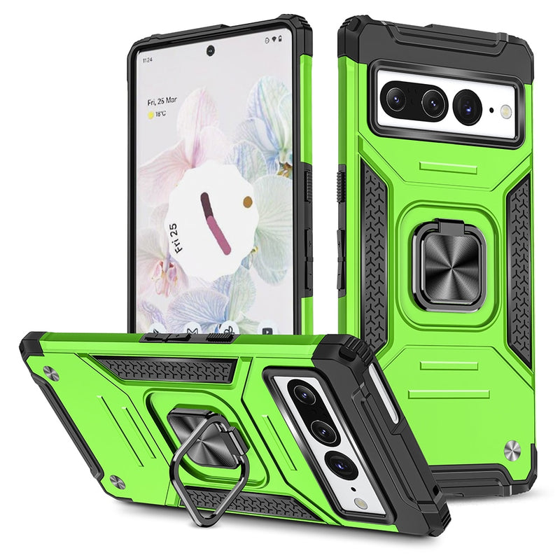 Magnetic Armor Matte Google Pixel Case with Ring - HoHo Cases For Google Pixel 5 / Green