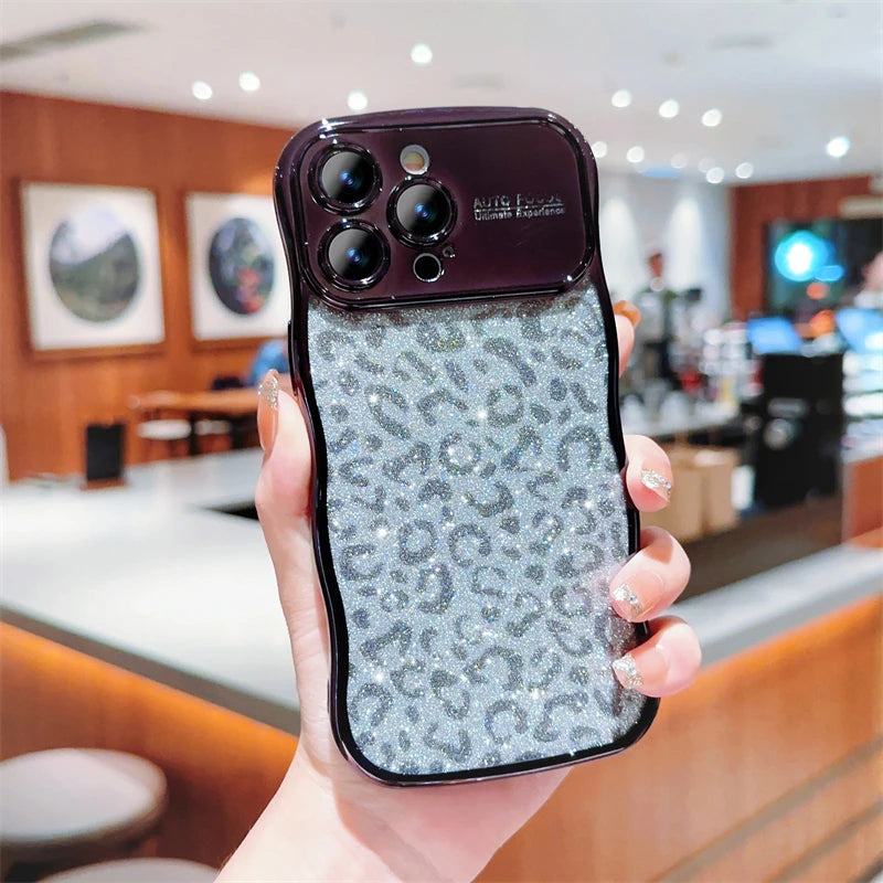 Luxury Plating Glitter Leopard iPhone Case