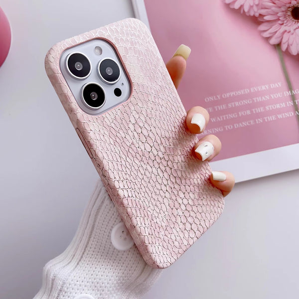 Luxury Chic Snake Texture Leather iPhone Case - HoHo Cases For iPhone 14 Pro Max / B