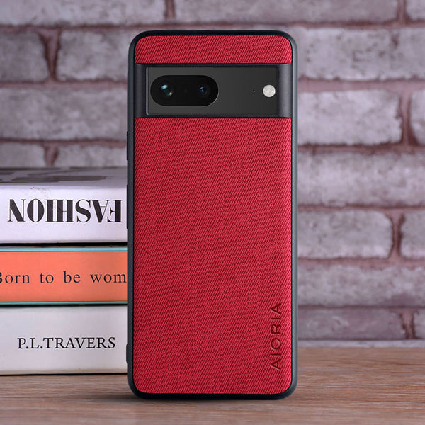 Luxury textile Leather Google Pixel Case - HoHo Cases For Google Pixel 7 Pro / Red