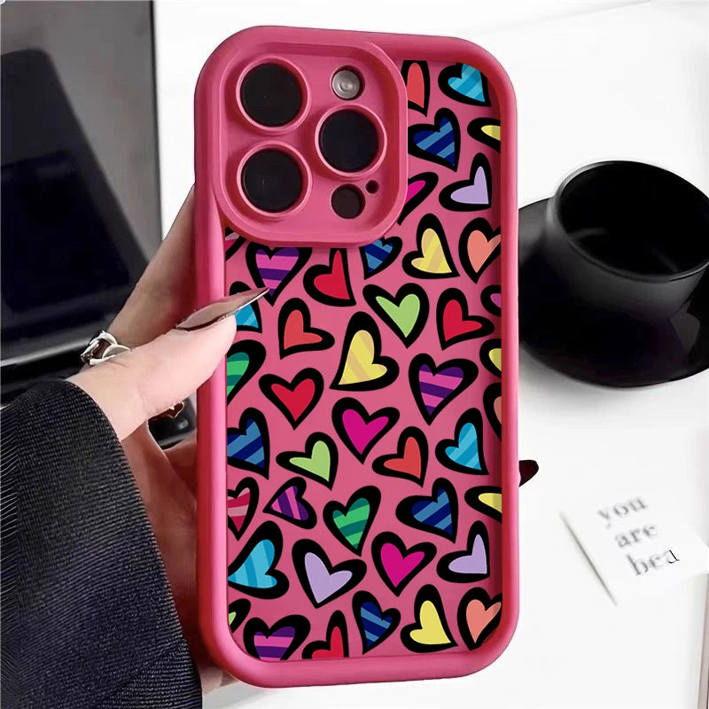 Colored Love Heart iPhone Case