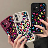 Colored Love Heart iPhone Case