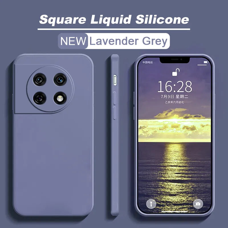 Shockproof Square Liquid Silicon Google Pixel Case - HoHo Cases Google Pixle 8 Pro / Lavender Grey