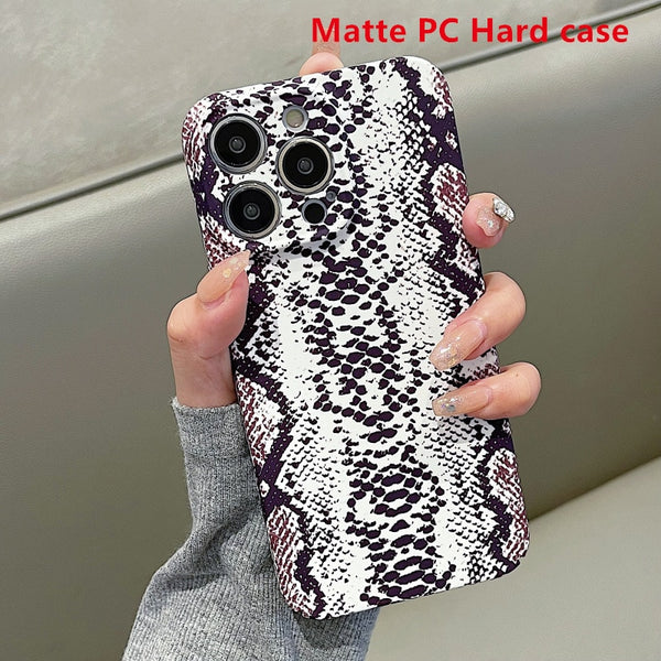 Luxury Chic Snake Texture Leather iPhone Case - HoHo Cases For iPhone 14 Pro Max / G