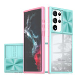 Shockproof Crystal Clear Samsung Galaxy Case - HoHo Cases For Samsung Galaxy S23 / Mint Pink