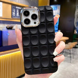 Electroplated Concave Grid iPhone Case - HoHo Cases Black / For iPhone 12