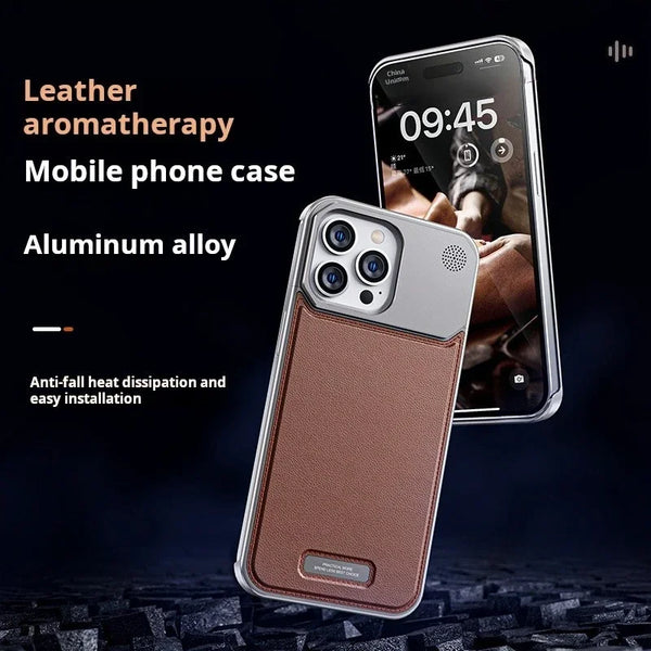 Luxury Leather Metal iPhone Case