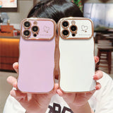 Cute Love Heart Shockproof Plating iPhone Case