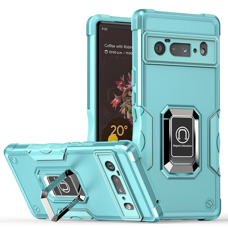 Military Hybrid Armor Google Pixel Case - HoHo Cases For Google Pixel 7 / Light Blue