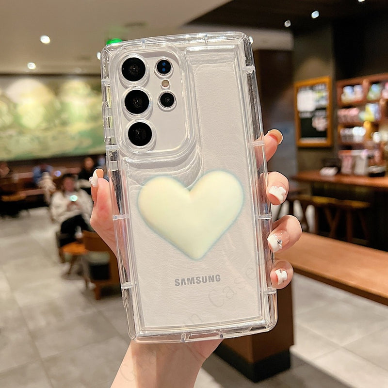 Cute 3D Love Samsung Galaxy Case - HoHo Cases For Samsung Galaxy S23 / Clear Beige