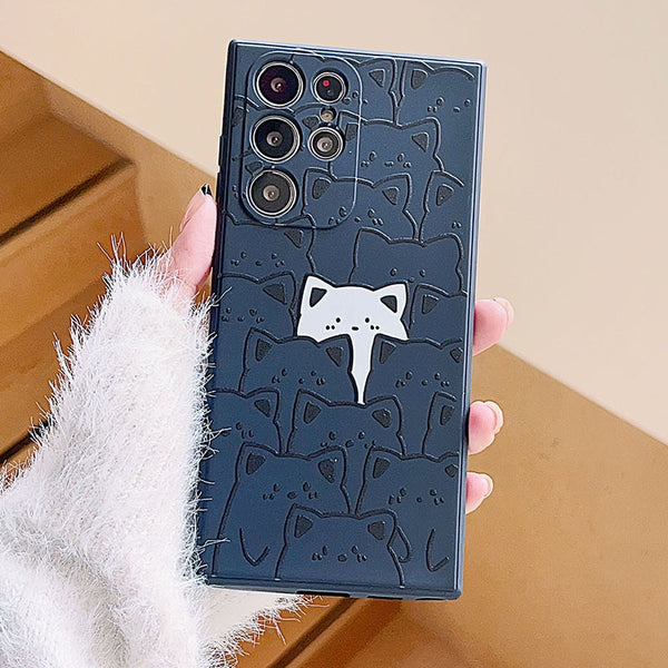 Cute Cat Shockproof Samsung Case - HoHo Cases Samsung Galaxy S23 Ultra / B