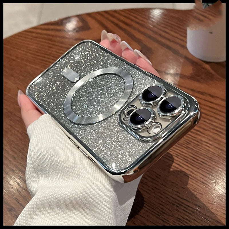 Plating Gradient Glitter for iPhone 16 Cases