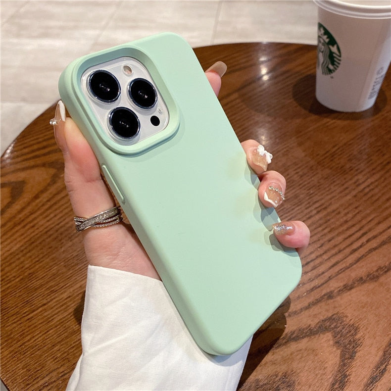 Luxury Liquid Silicone Pastel iPhone Case - HoHo Cases For iPhone 14 Pro Max / Pistachio