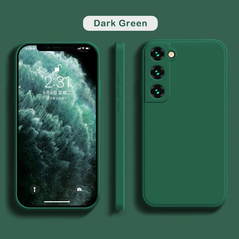 Elegant Liquid Silicone Samsung Galaxy Case - HoHo Cases Samsung Galaxy S22 Ultra / Dark Green