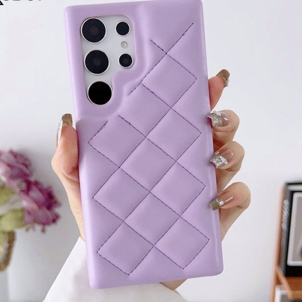 Candy Color Leather Diamond Lattice Samsung Case - HoHo Cases