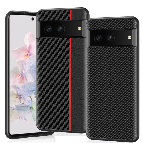 Carbon Fiber Texture PU Leather Google Pixel Case - HoHo Cases