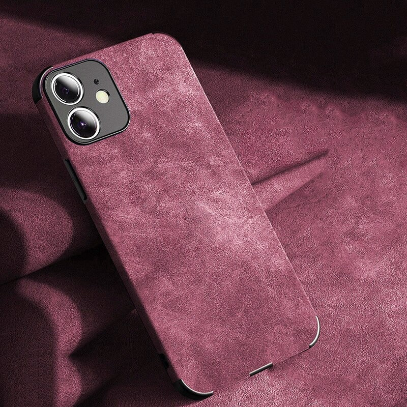 Luxury Vintage Leather iPhone Case - HoHo Cases For iPhone 11 / Wine Red