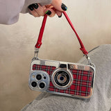 Vintage Plaid Camera Handbag iPhone Case - HoHo Cases