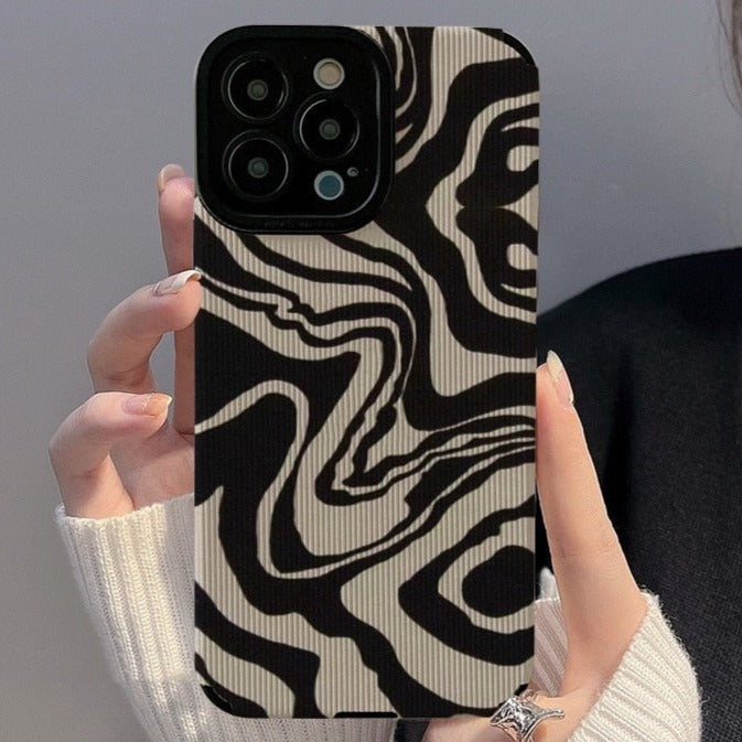 Fashion Twill Striped Zebra Print iPhone Case - HoHo Cases