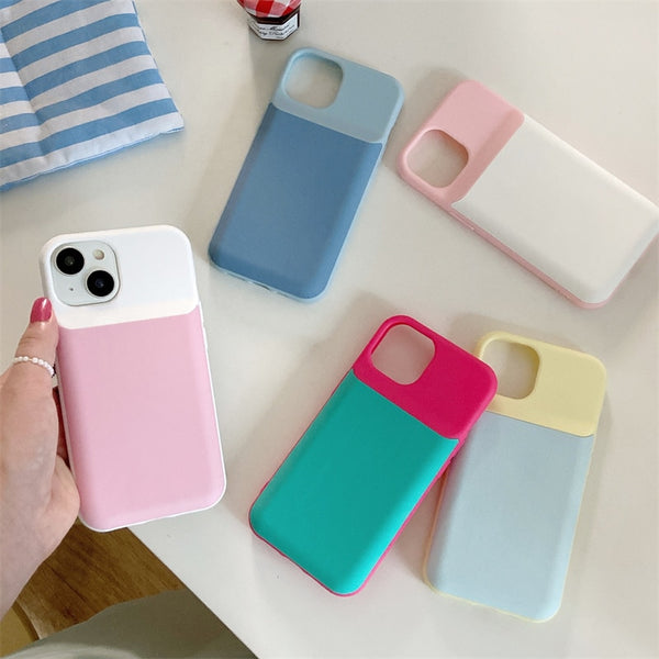 Dual-Pastel Color Soft Silicone iPhone Case - HoHo Cases